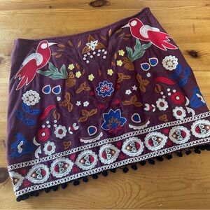 Umgee beautiful woman M Embroidered Multicolor Skirt